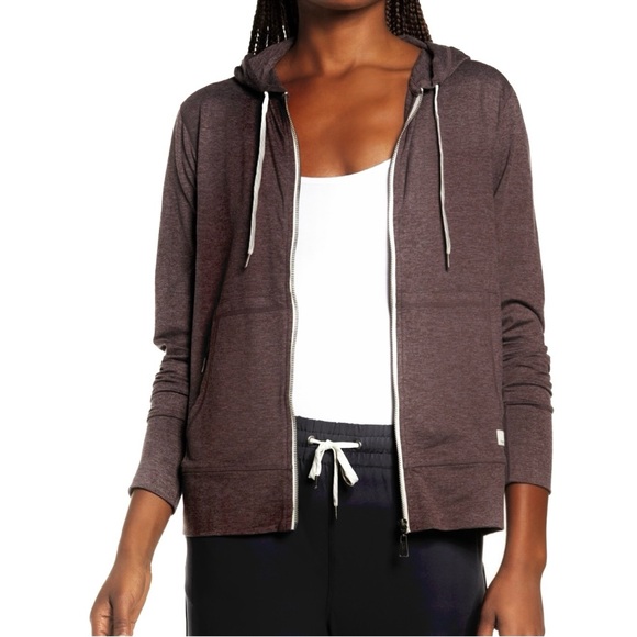 Vuori Purple Halo Performance Zip Front Hoodie Smoke Plum Heather Size XS - Picture 5 of 11